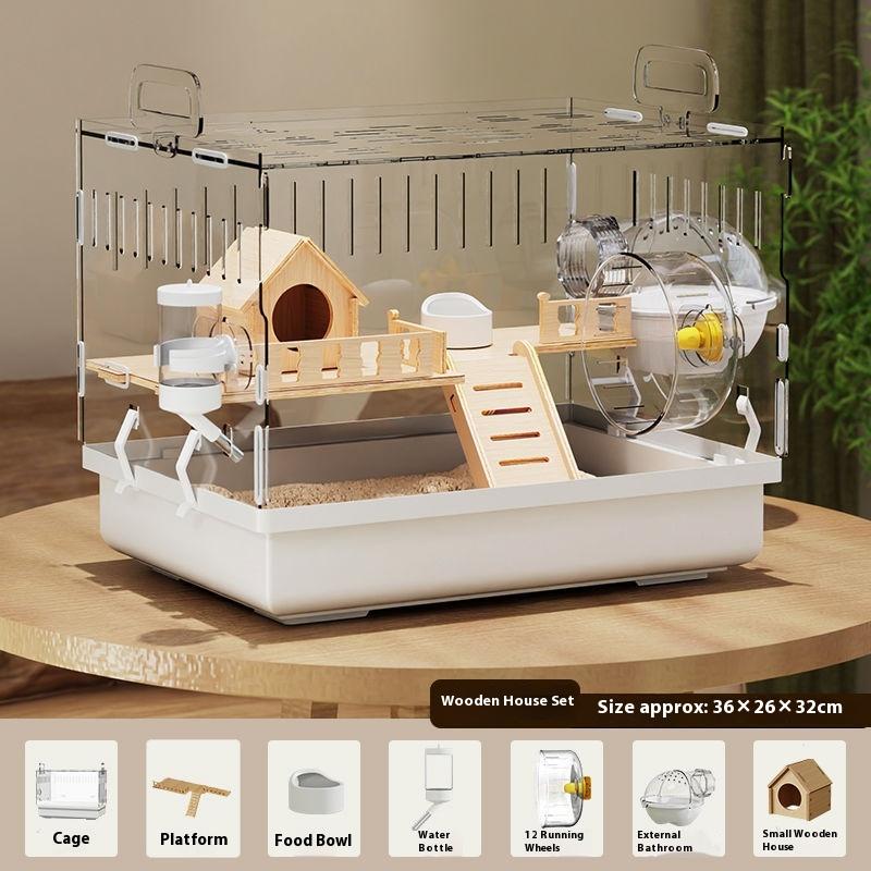Großer Acryl Klar Hamster Villa Käfig für Syrische Gold Teddybär Luxus Lebensraum Stapelbar DIY Lebensraum Terrarium