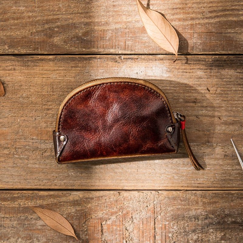 

Оригинальный ретро-кошелек из кожи, сумка для ключей и водительских прав, первый слой из коровьей кожи с растительным составом, мужские и женские сумки для мелочи, полностью кожаные, ручная работа