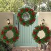 Red Berries Christmas Wreath Ordinary Leaf Door Hanging Christmas Wreath Outdoor Decoration