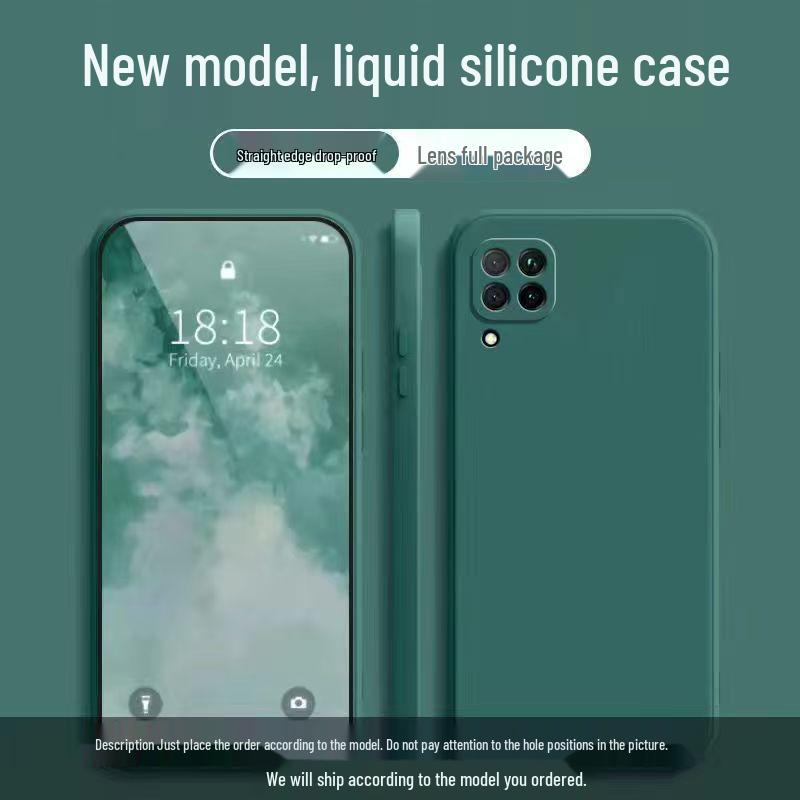 Huawei P40 Lite 4G Silicone Drop Protection Phone Case, Skin-Friendly, Full Coverage, Simple Style.