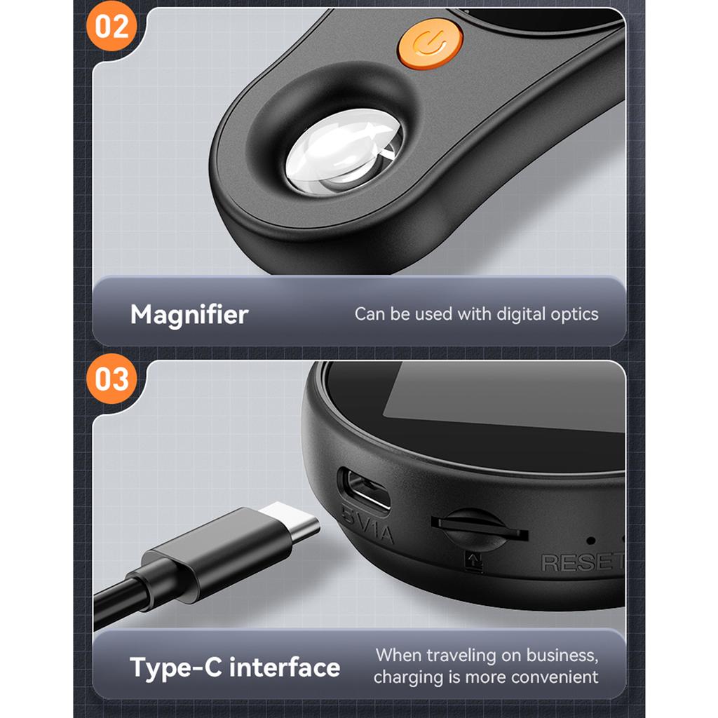 Handheld Digital Microscope Magnifying Glass 500X Zoom 8 LED Light For Coin Jewelry Watch Repair Electronics Magnifier