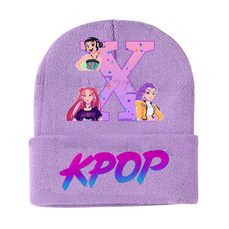 Demon Slayer KPOP Cartoon Pletená čepice - Teplá venkovní vlněná čepice pro děti