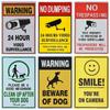 Smile Beware of Dog Tin Sign, Warning Video Poster, No Parking, Wall Art Poster, Pub Public Area Painting, Home Decor, WY104