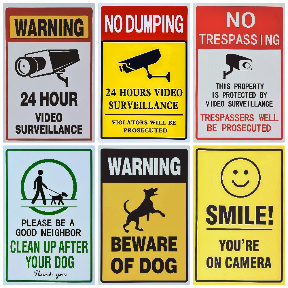 Smile Beware of Dog Tin Sign, Warning Video Poster, No Parking, Wall Art Poster, Pub Public Area Painting, Home Decor, WY104