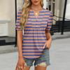 Womens Tops Puff Short Sleeve Shirts Casual V-Neck Summer Tops Button Down Pleated T-Shirts Loose Fit Tunic Blouses