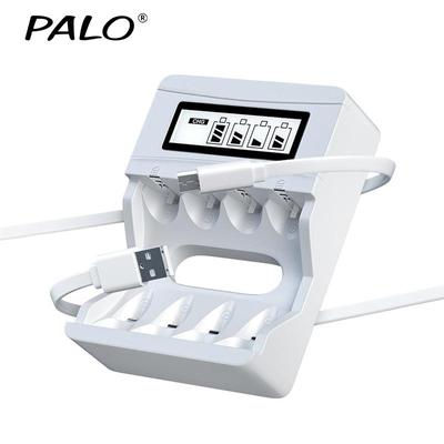 Caricabatterie AA / AAA con display LCD intelligente per batterie ricaricabili Ni-Cd Ni-Mh da 1,2 V Caricatore multifunzione con ingresso USB