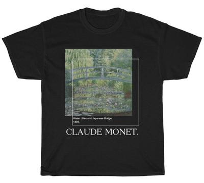 Claude Monet Shirt Aesthetic Art Water Lilies Impressionism Cotton  Unisex Tee