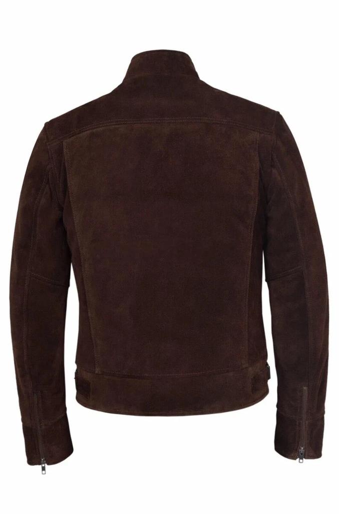 Zipper Handmade 100% Lambskin Leather Jacket Brown Designer Biker Suede Party Wear Men