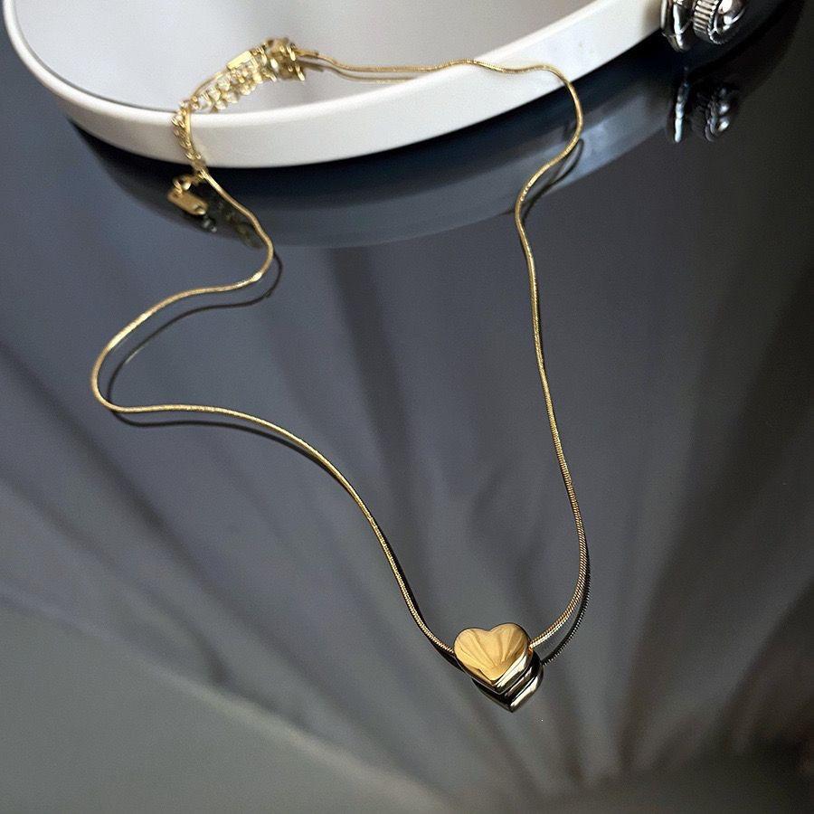 2026 Titanium Steel Heart Necklace: Light Luxury Cool Style Clavicle Chain for Women