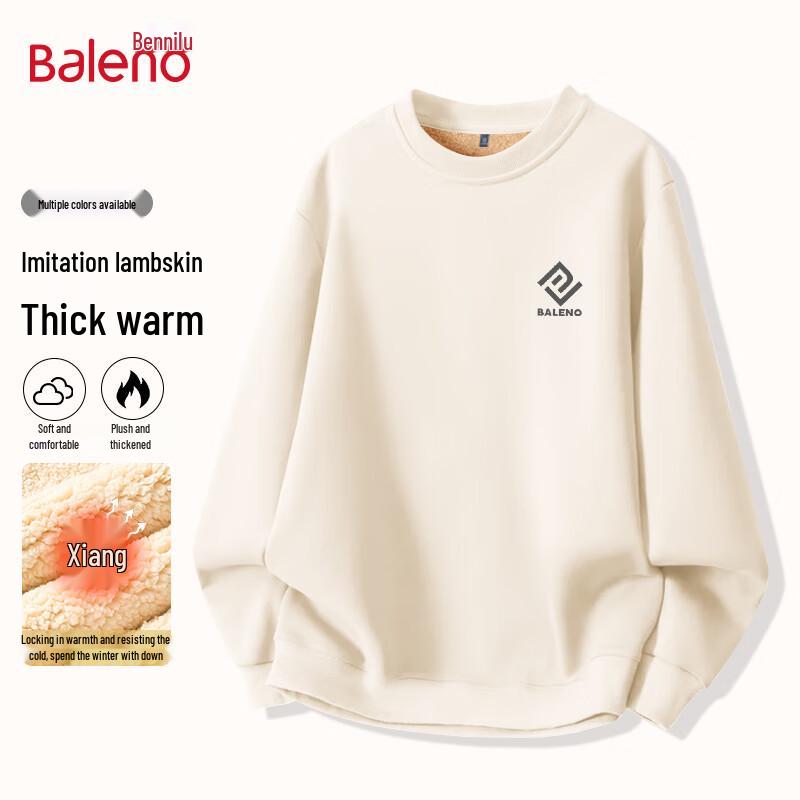 Baleno Men's Warm Fleece-Lined Crewneck Sweatshirt