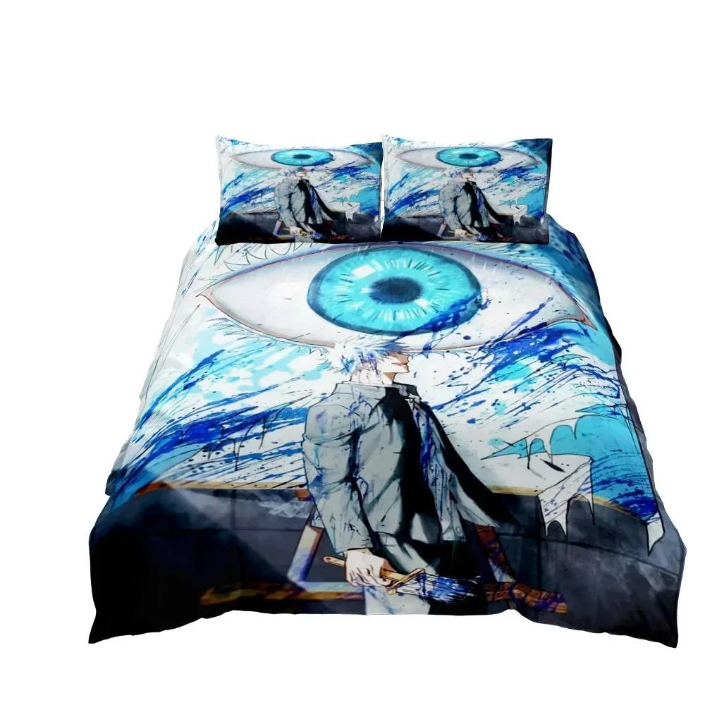 

2025 Satoru Gojo Jujutsu Kaisen Duvet Cover Set King Queen Double Full Twin Single Size Bed Linen Set Quilt Cover Pillowcase EU single(135x200cm)
