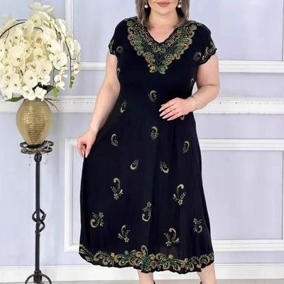 European & American 2025 Cross-Border Print Dress 5575