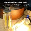 USB-Autolampe, Innenatmosphärenlicht, Retro-inspirierte Stimmungslampe, Glasflasche, kabellose Touch-LED-Autoinnenbeleuchtung