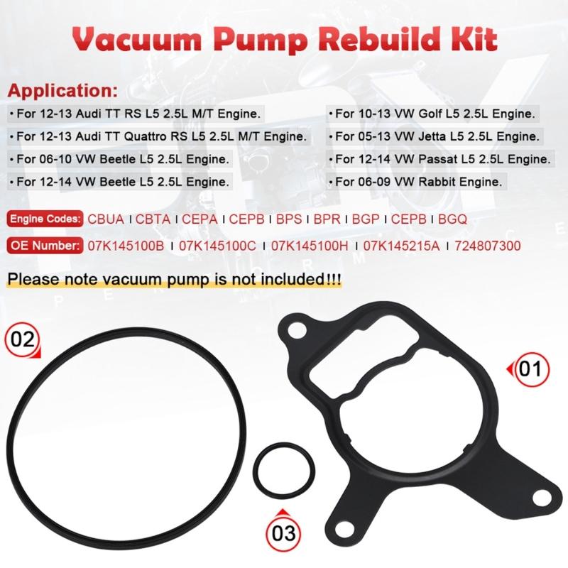 Vacuum Pump Rebuild Seal Kit Gasket Fit for   L5 2.5L Replace 07K145100C Auto Engine Repair Accessories