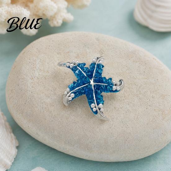 Outline Brooch Retro Style Brooch Five-Sided Curved Starfish with Imitation