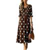 Damen Polka Dot Print Schmeichelhaftes Taillenbetonendes Midi-Kleid für Urlaub und Resort