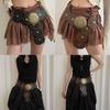 Retro Western Pu Leather Belt For Women With Metal Conchos And Rivets For Dress Accessories