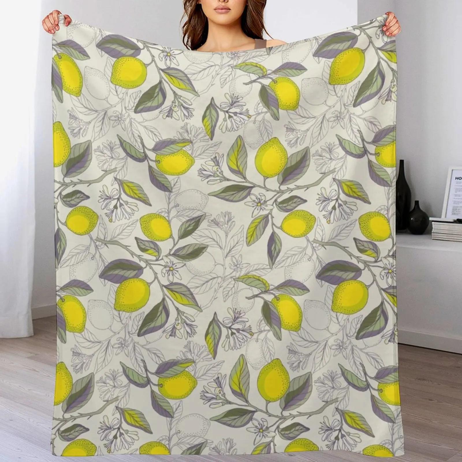 

Lemon pattern Throw Blanket Reusable Durable Soft Blanket for All Seasons 102x76cm(40x30in)