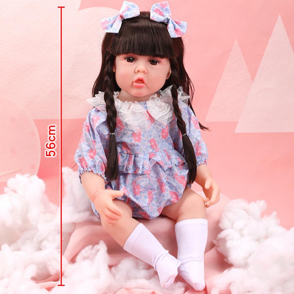 56Cm Reborn Simulation Barbie Gift Doll Baby Soft Gel Girl Toy Set Children's Doll