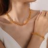 European and American Multi-color Simple Personalized Collarbone Chain Bracelet Trend Versatile Design Jewelry Set