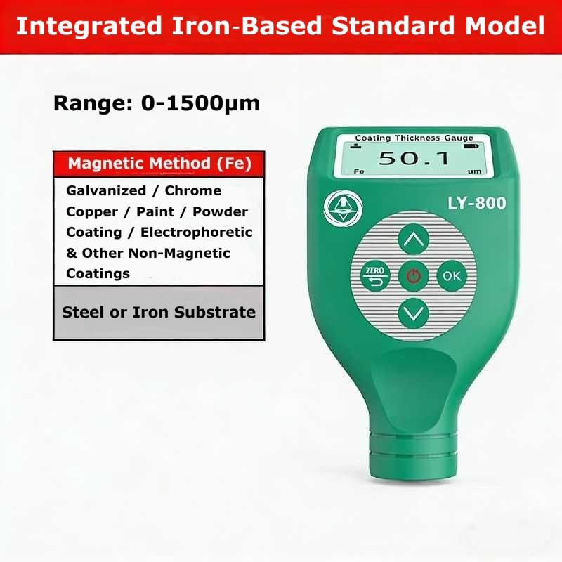 Lingyang Coating Thickness Gauge Paint Meter Film Tester for Plating Paint Chrome Plastic Coating Galvanized Layer Measurement 0-1500μm