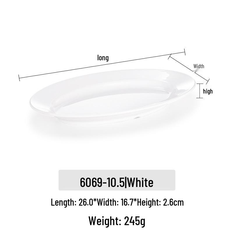 Melamine Oval Fish Plates - Porcelain Imitation, Creative Tableware for Restaurants and Hotels
