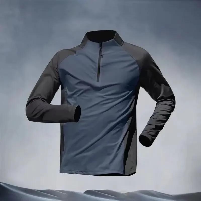 Summer Mens Sports T-Shirt Sportswear Long Sleeve Running Gym Clothing Fitness Golf Rashguard Quick Dry Compression Shirt