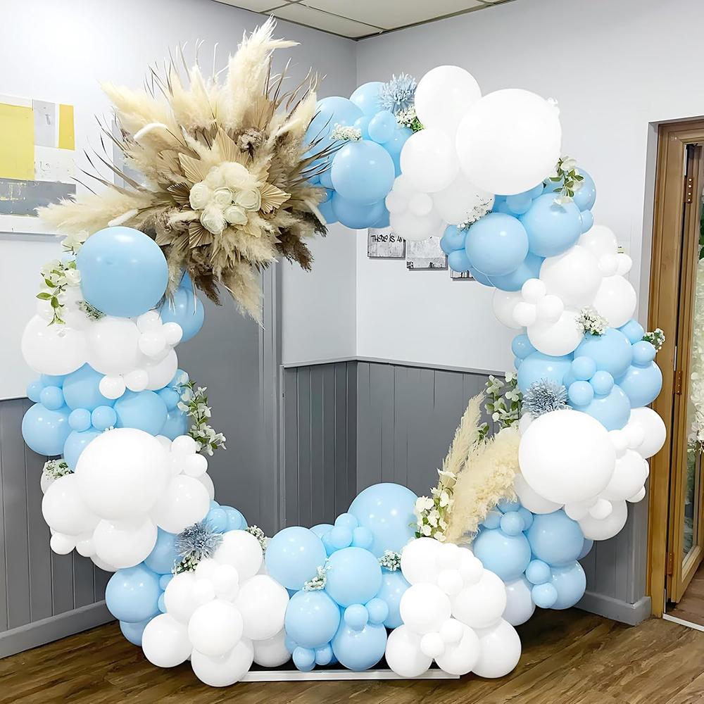 Pastel Blue Balloons Garland Baby Blue White Balloon Arch Kit Wedding Graduation Baby Shower Birthday Party Decoration Globos