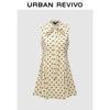 UR2026 Women's Polka Dot Pleated Sleeveless Mini Dress