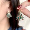 New Sparkling Christmas Tree Earrings For Women Exquisite Multicolor Zircon Dangle Earrings Holiday Jewelry Girlfriend Gift