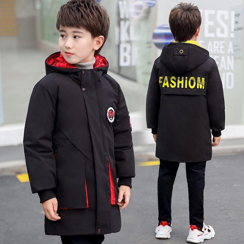 Children's Mid-Length Cotton Coats: Winter Casual Thickened Cotton Jackets for Boys
