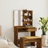 Vidaxl Dressing Table With Mirror, Smoked Oak, 74.5X40X141 Cm