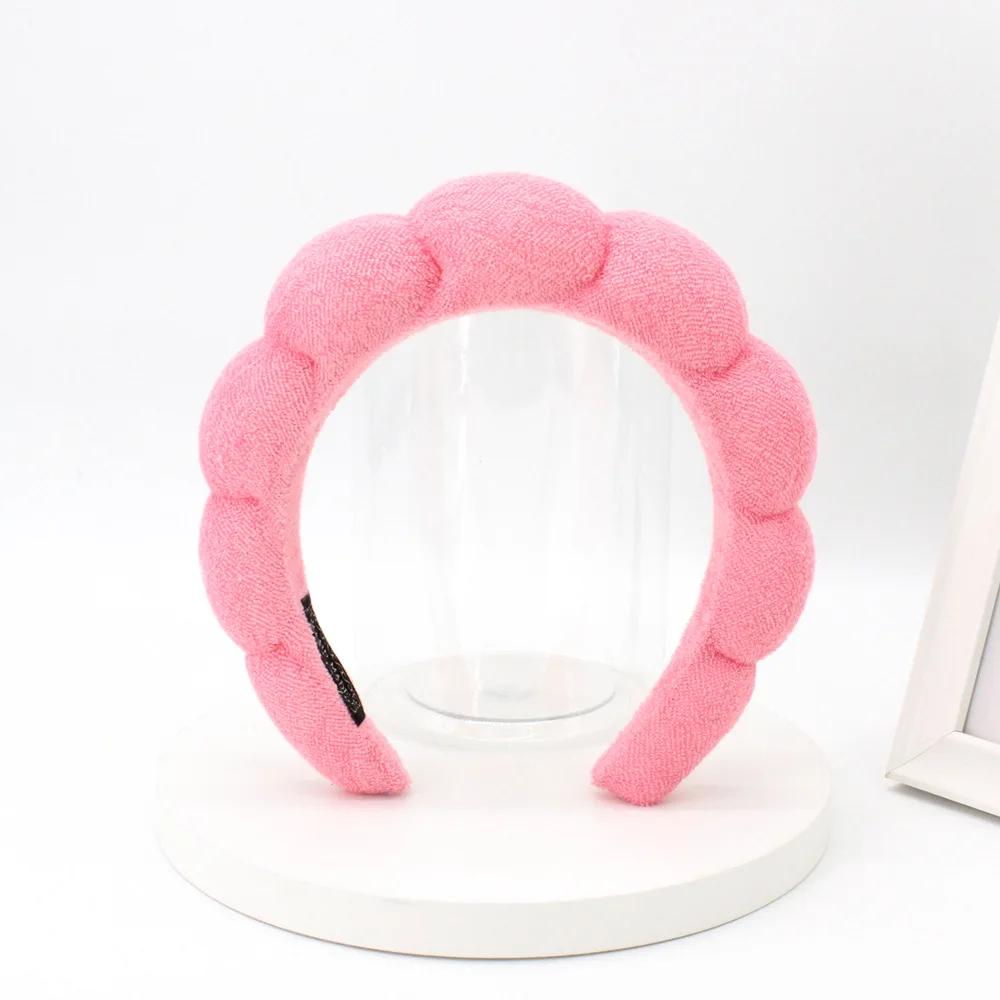 Femmes Filles Éponge Co Spa Maquillage Bulle Bandeau Éponge Bouffant Rétro Bandes Cheveux Doux Bandeau Couvre-chef