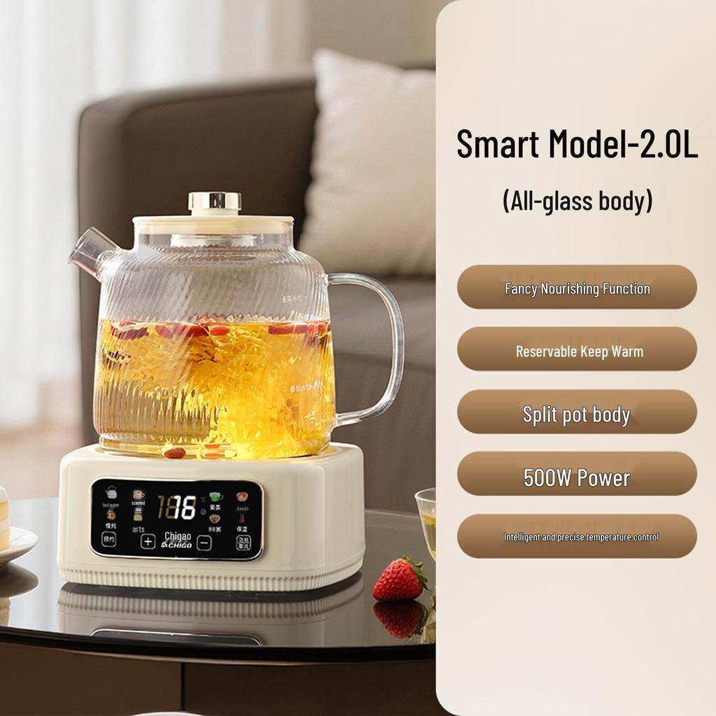 Smart Glass Tea Brewer: Versatile Household & Office Kettle for Brewing and Stewing Flower Teas.