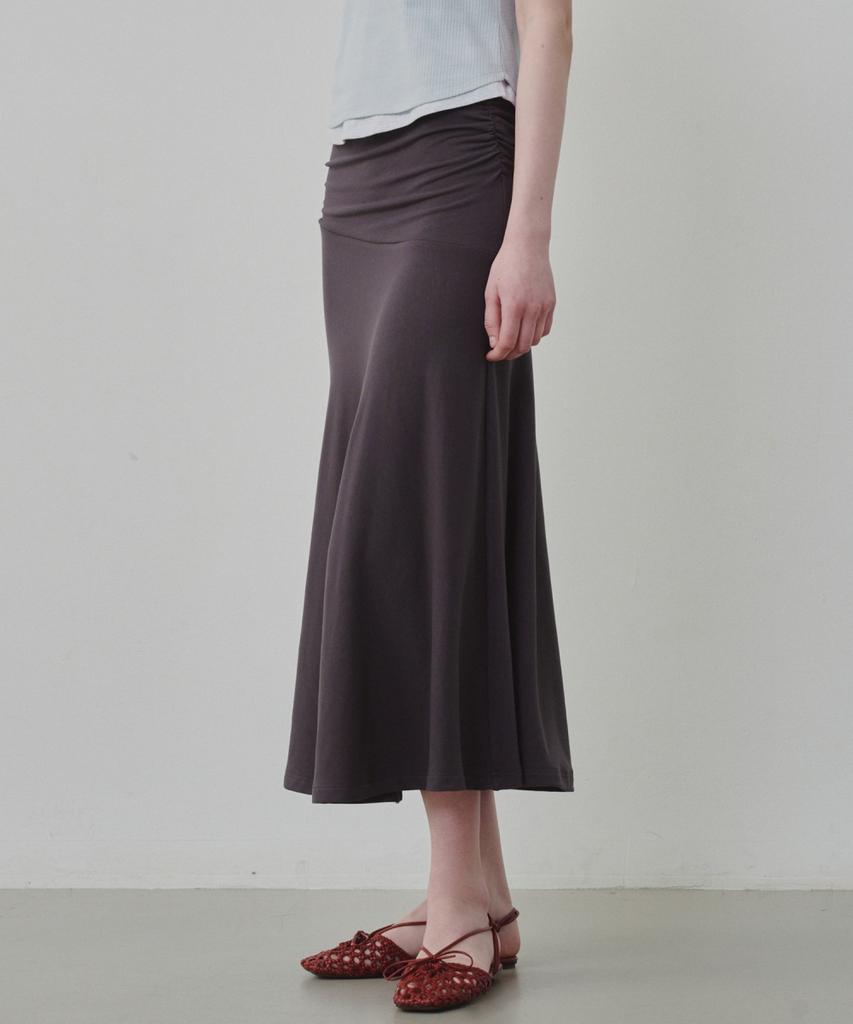 Ollibeudeollibeu Shirred Flare Long Skirt Ow6Ms4210