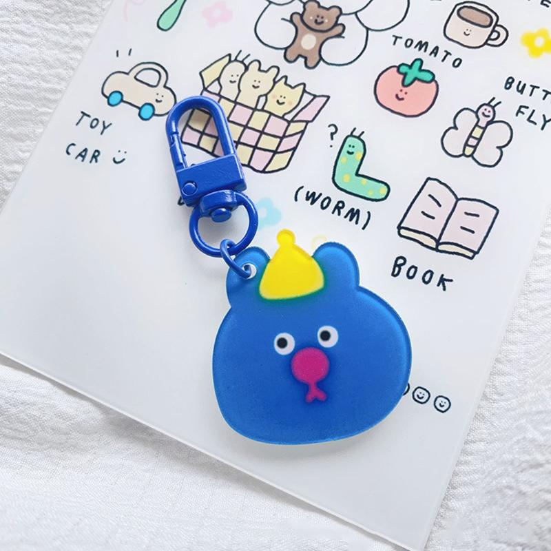 Милый Творческий Мультяшный Узор Зеркальный Дизайн Универсальный Модный Брелок Портативный Декоративный Подвеска темно-синий