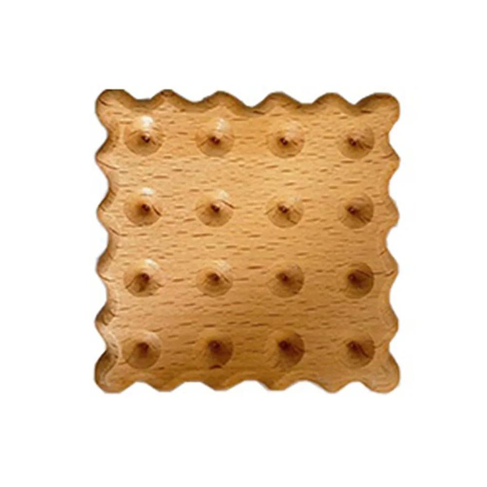 1 stk massivt tre bord dekkeunderlegg Kjeksformet underlegg isolasjonspute For hjemmekjøkken Kaffekopp Hot Pad Drikkeunderlegg
