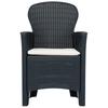 3 Piece Bistro Set Grey Plastic Wicker Style