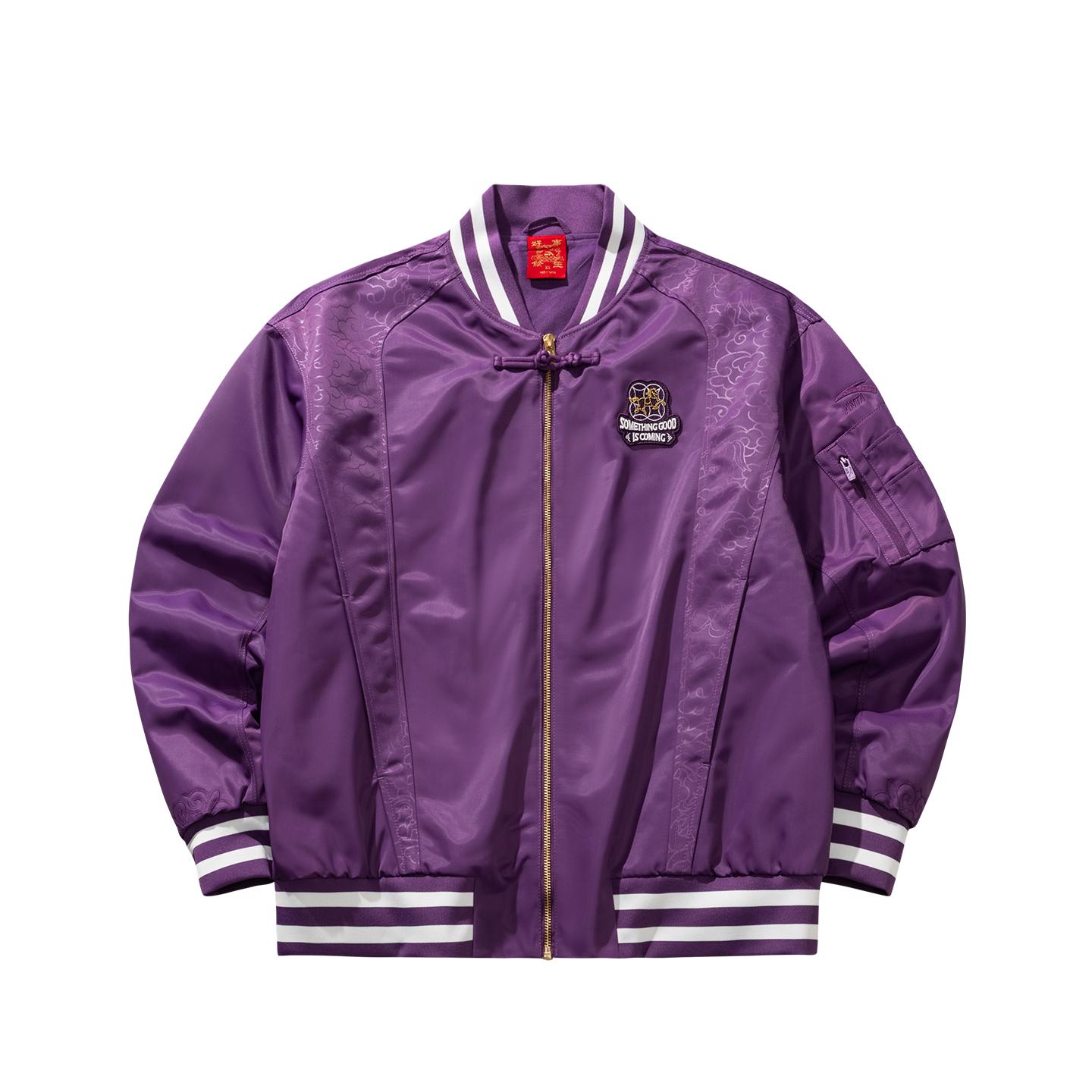 

Anta Good Things Happen Life Series Mens Silk Velvet Jacket 2026 Spring Jacket Men jackets Lucky-Purple 152618606-2 3XL