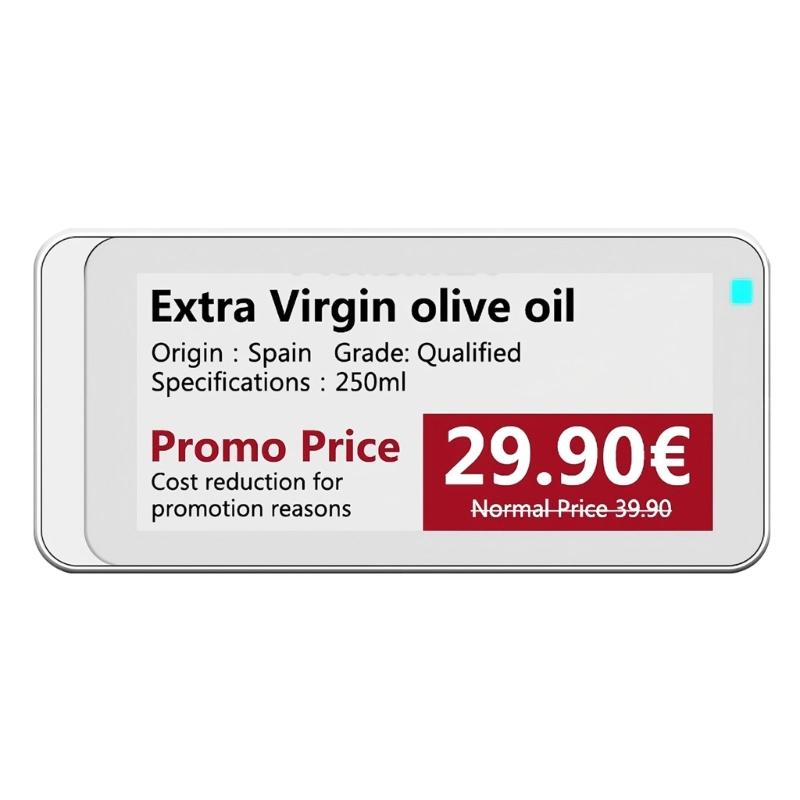 Divu tipa bezvadu e-papīra cenu etiķetes