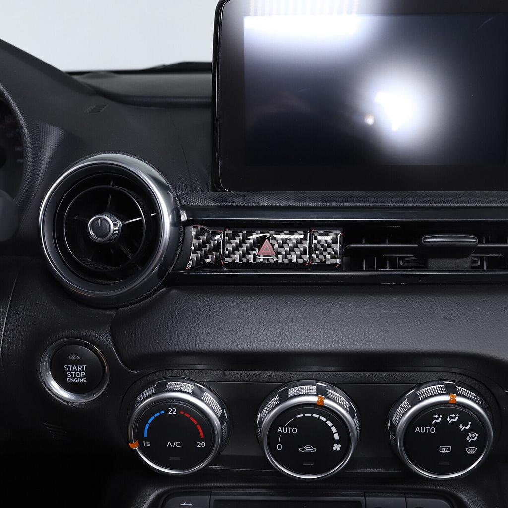 For Mazda MX-5 Miata 2016-2024 Real Carbon Fiber Emergency Light Switch Panel