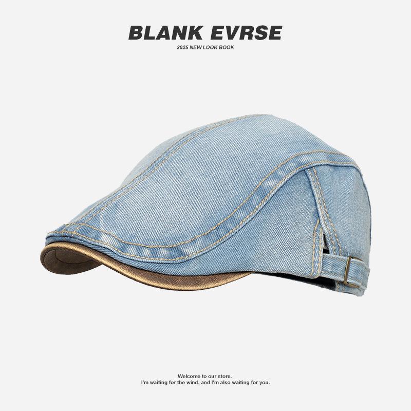 British style retro forward hat women spring and autumn versatile anti-wearing beret fashion big head circumference show face small hat trend