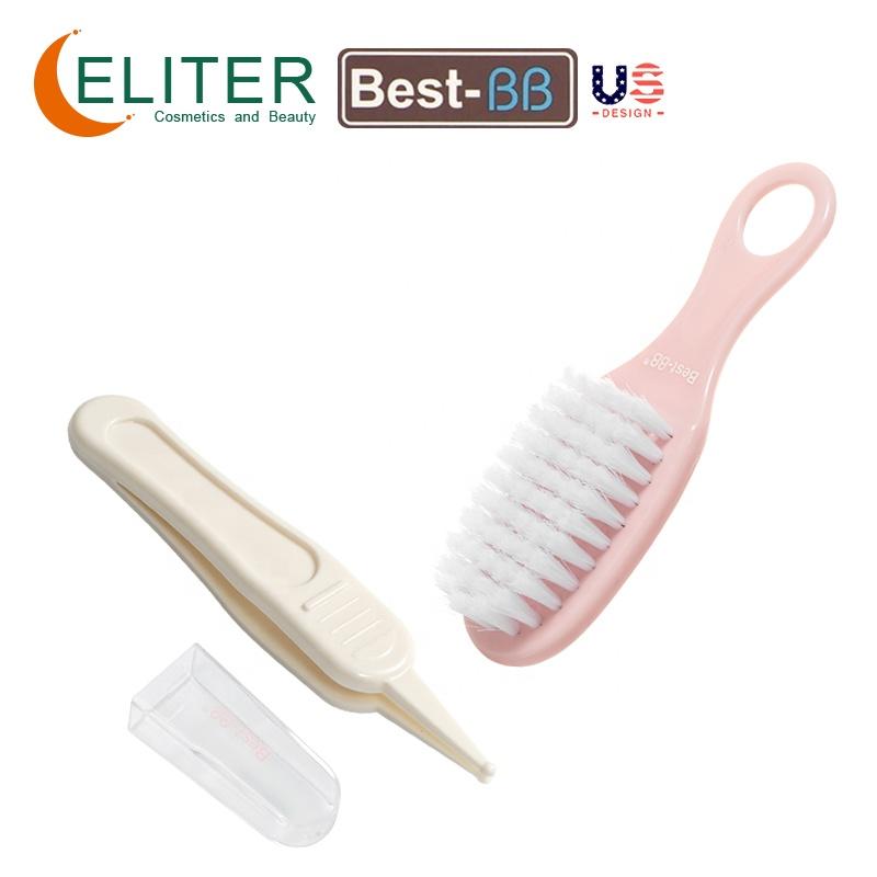Eliter Hot Sell in Stock 4 in 1 Baby Brush and Comb Sets Manicure Brush Baby Grooming Kit Babi Groom Kit