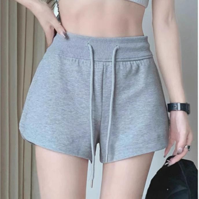 1116 Summer Black Drawstring Casual Sports Shorts Women's Skinny High Waist Versatile Home Pants Hot Pants Women's Outer Wear
