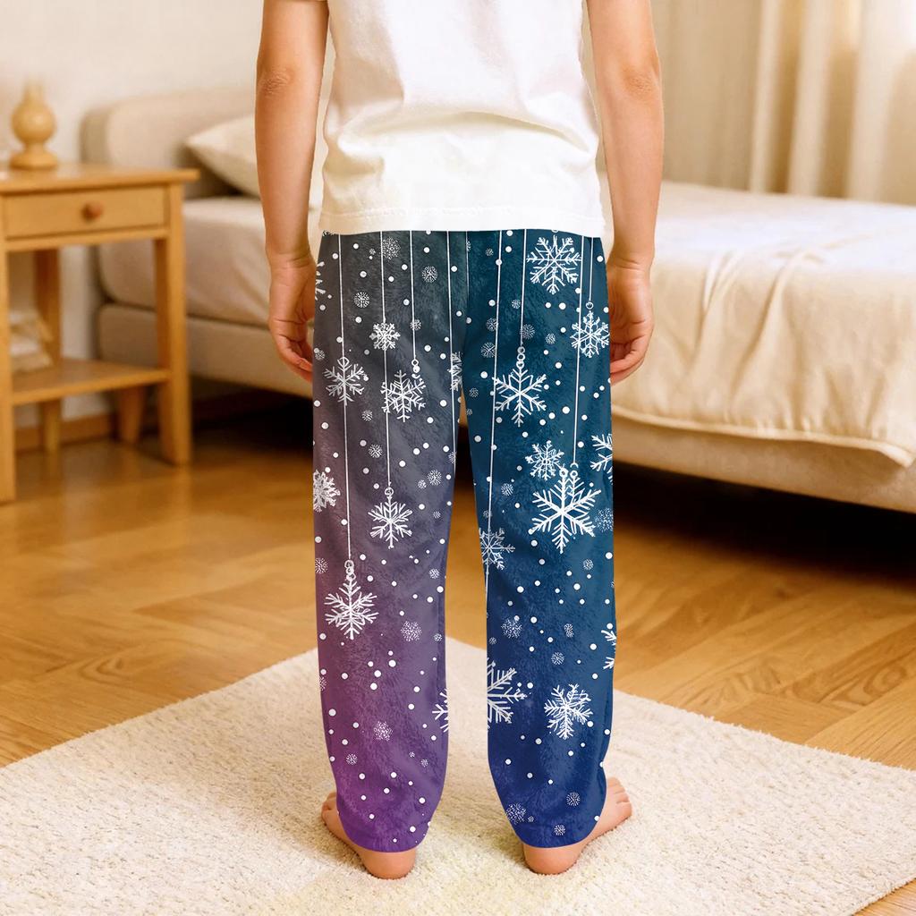 Kinder Weiche Bequeme Pyjamahose Lässig Weihnachtsprint Haushose