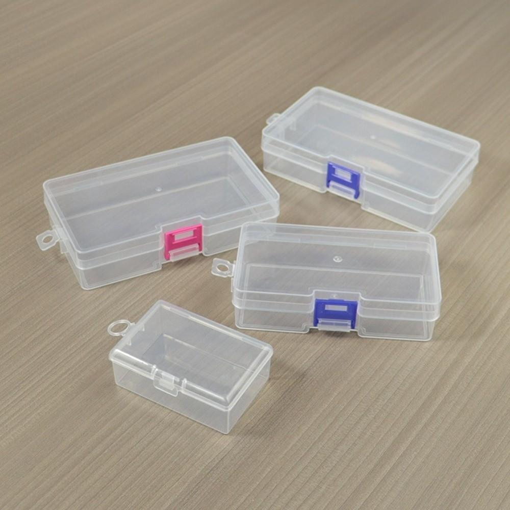 Mini Plastic Jewelry Case Rectangle Beads Storage Container Hair Clips Boxes  Craft Supplies