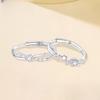 [Planet Travel Cross Diamond Ring Fashion Couple Rings Light Luxury Zircon Band Open Adjustable]