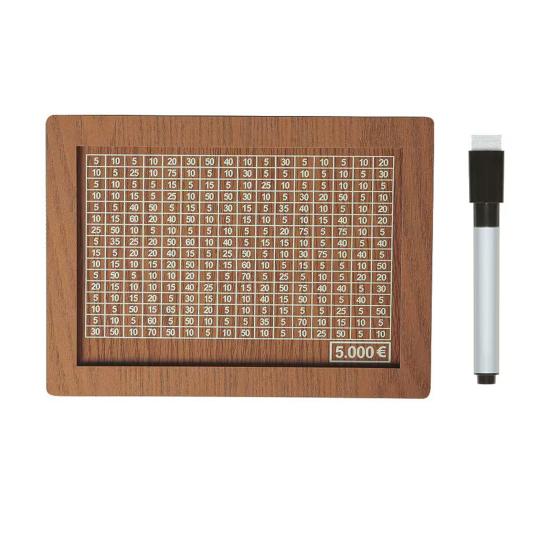 Wooden Cash Money Saving Box Money Saving Challenge Box with Money Target And Numbers Piggy Bank with Dry Erase Pen for Kids Adults