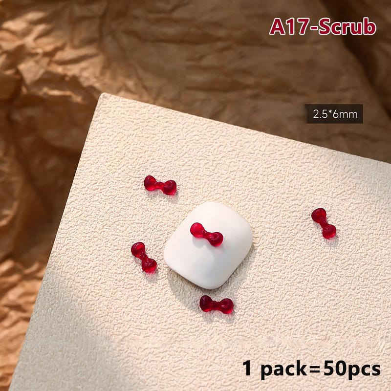 

50 шт. бантики для ногтей во французском стиле, аксессуары для ногтей, смешанный размер, 3D, винно-красные, подвески-бантики для ногтей, кавайные, зимние, украшения для ногтей, милые детали