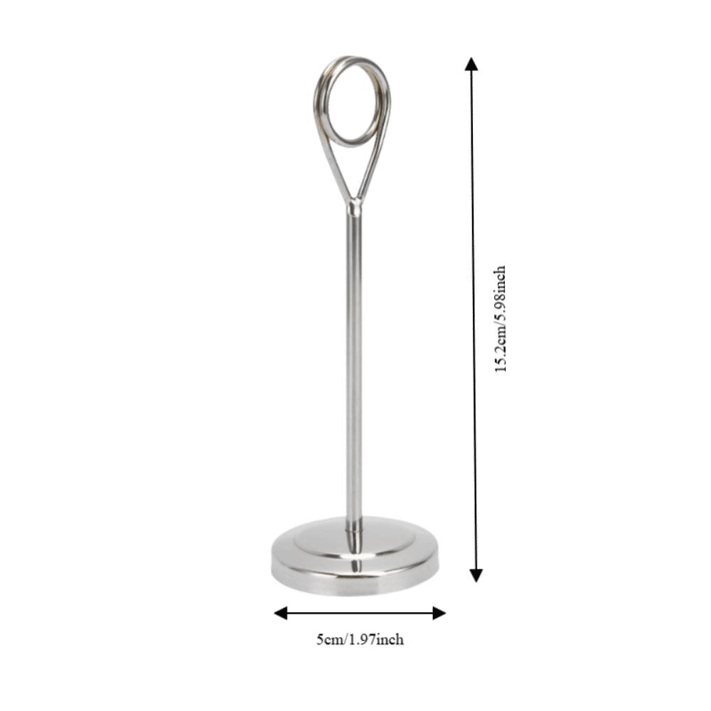 Stainless Steel Table Number Holder Ring Clamp Picture Stand Photo Stands  Hotel Restaurant Home